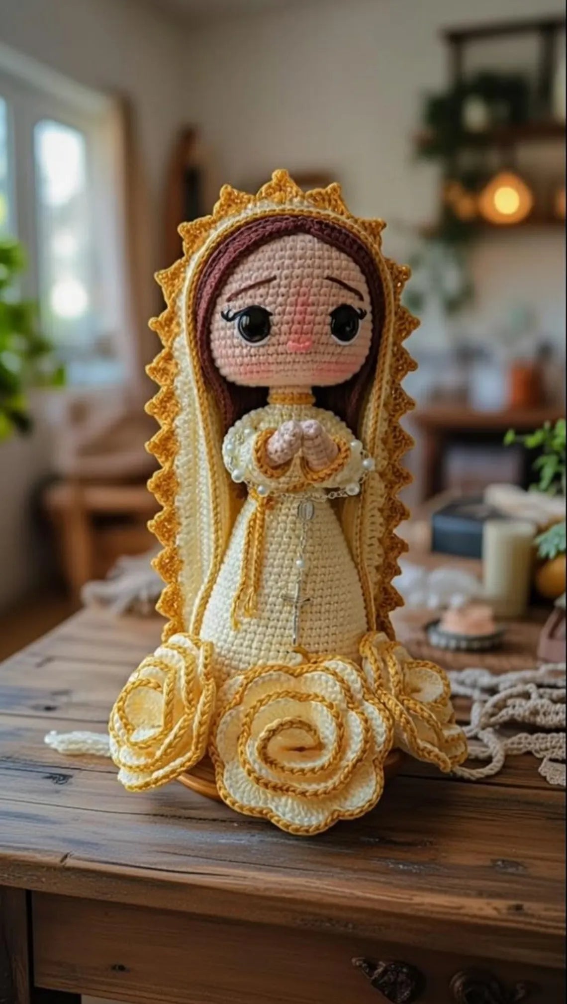 Virgin Mary Crochet Doll – Handmade Catholic Amigurumi Gift