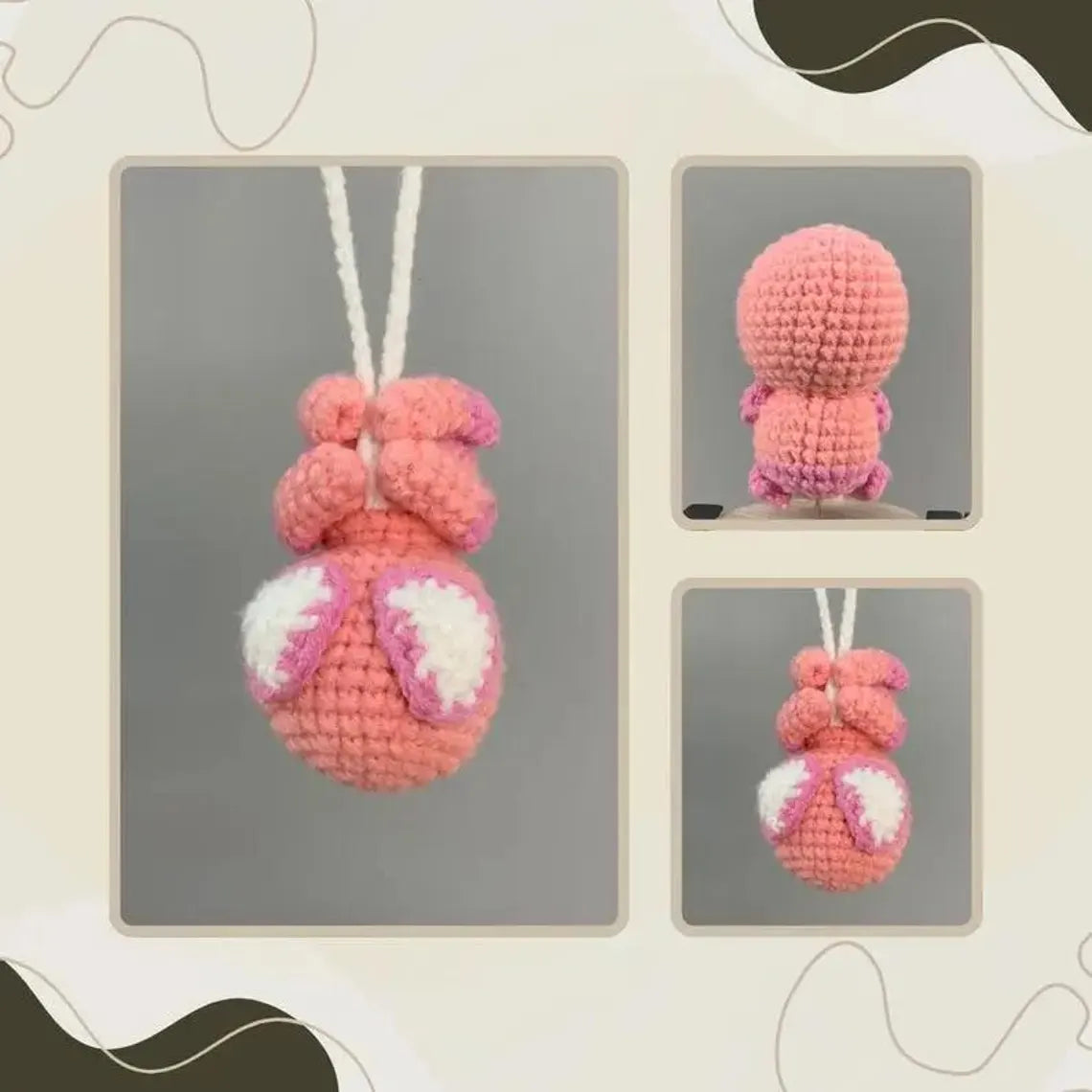 Crochet Spider-Man Car Hanging, Handmade Superhero Rearview Mirror Charm