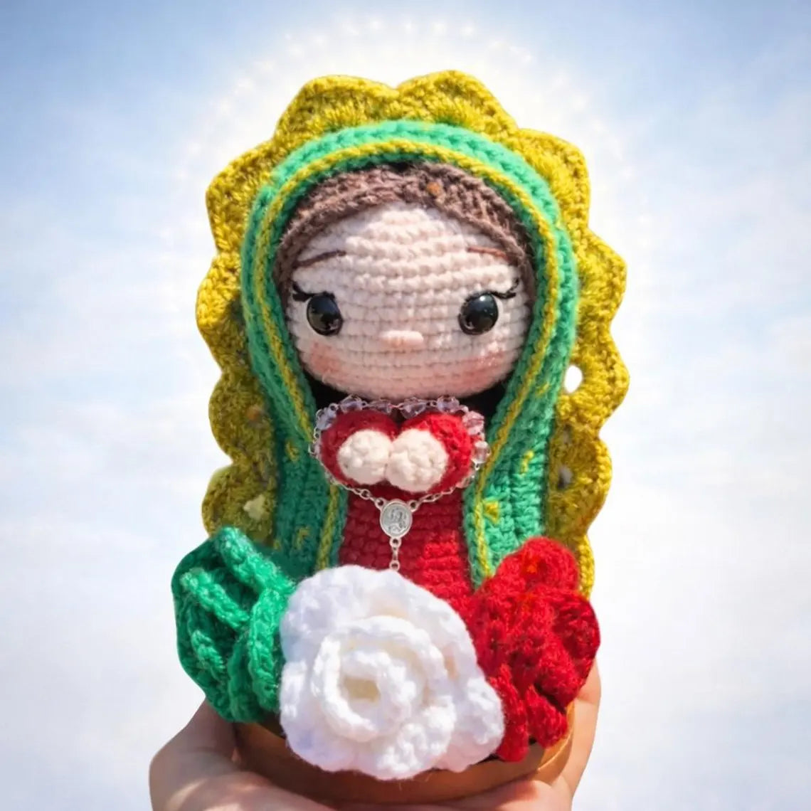 Virgin Mary Crochet Doll – Handmade Catholic Amigurumi Gift