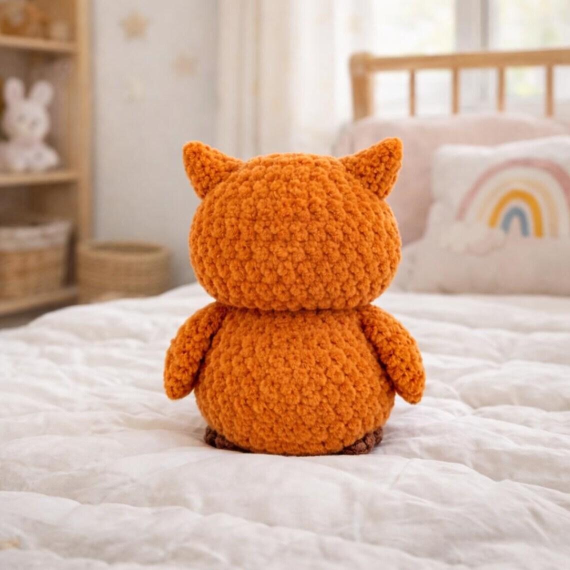 Handmade Crochet Owl Amigurumi Toy, Woodland Nursery Decor, Soft Cotton Yarn Plush