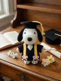 Snoopy Graduation Crochet Doll, Amigurumi Dog Plush, Class of 2026 Keepsake Toy
