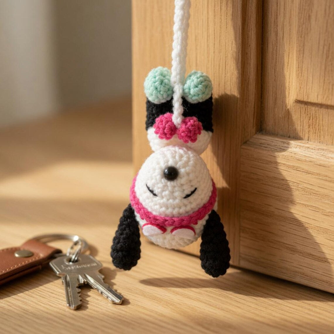 Crochet Snoopy Spiderman Car Charm, Handmade Superhero Dog Plush
