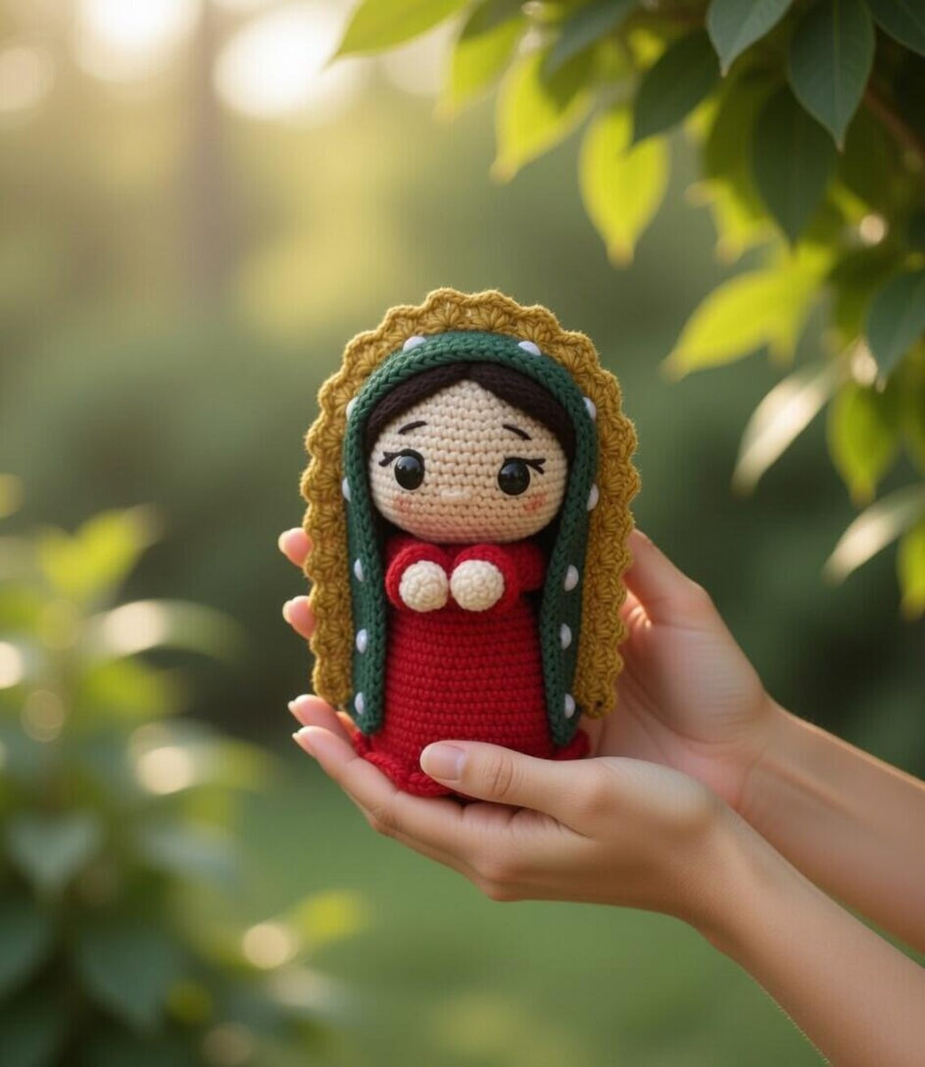 Crochet Virgin Mary Doll, Handmade Amigurumi Our Lady Plush, Catholic Gift, Religious Crochet Doll, Prayer Gift, Christian Keepsake