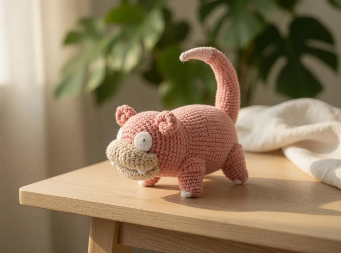 Crochet Poke Amigurumi Keychain, Handmade Pokem0n Plush Toy, Cute Desk Decor
