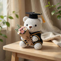 Crochet Graduation Bear with Flowers, Handmade Amigurumi Bear Plush, Class of 2026 Gift, Cute Graduation Keepsake, Gift for Her