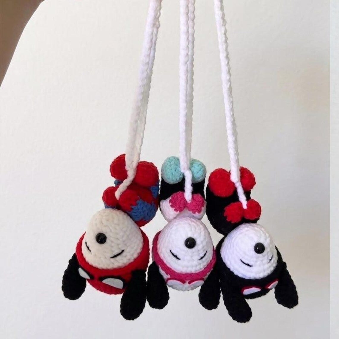 Crochet Snoopy Spiderman Car Charm, Handmade Superhero Dog Plush