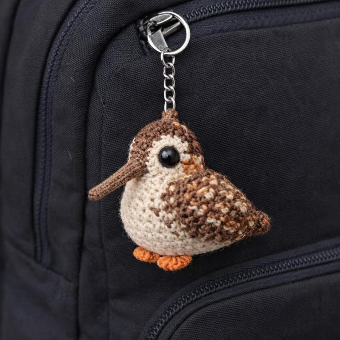 Crochet Bird Keychain, Amigurumi Bird Bag Charm, Cute Animal Keyring, Handmade Woodland Gift, Small Plush Bird, Gift for her