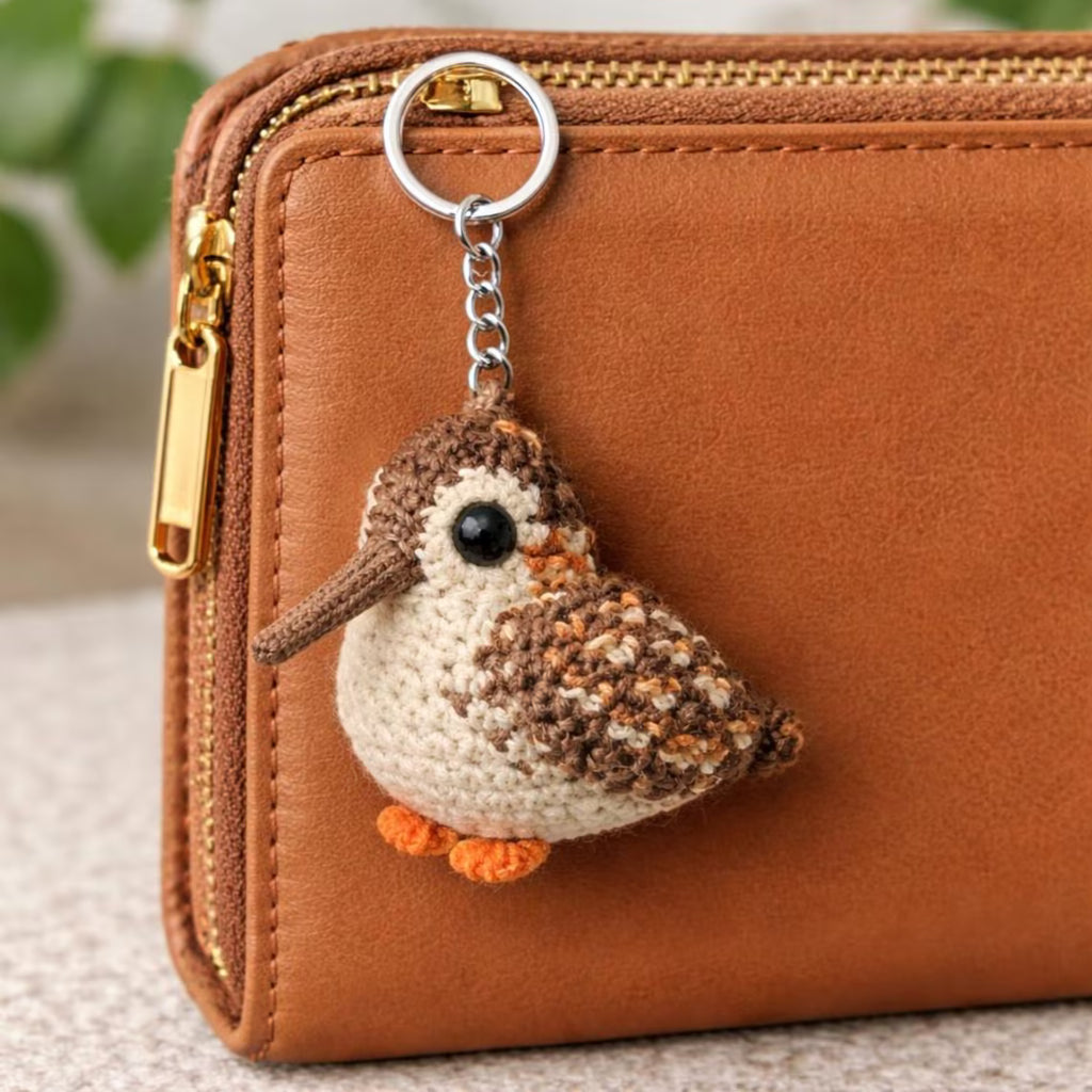 Crochet Bird Keychain, Amigurumi Bird Bag Charm, Cute Animal Keyring, Handmade Woodland Gift, Small Plush Bird, Gift for her