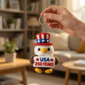 Patriotic Eagle Crochet Keychain, USA 250 Years Amigurumi Charm, July 4th American Flag Plush Keyring, Independence Day Crochet Gift