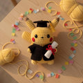 Pika Graduation Crochet Plush, Handmade P0kemon Graduation Gift , Graduation Amigurumi, College Graduate Gift, Graduation Keepsake