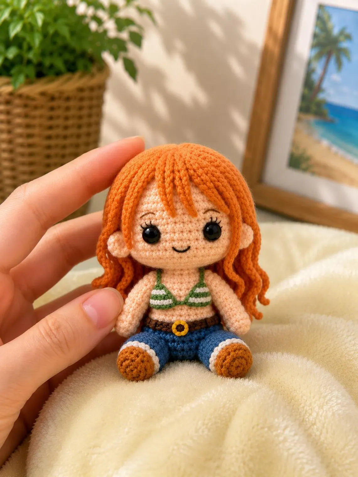 One Piece Crochet Keychain, Luffy Chopper Crochet Plush, Handmade Anime Amigurumi Keychain, Straw Hat Crew Doll