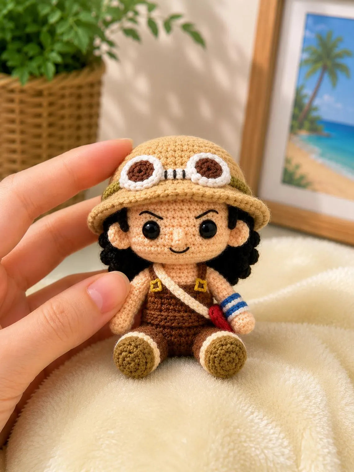 One Piece Crochet Keychain, Luffy Chopper Crochet Plush, Handmade Anime Amigurumi Keychain, Straw Hat Crew Doll