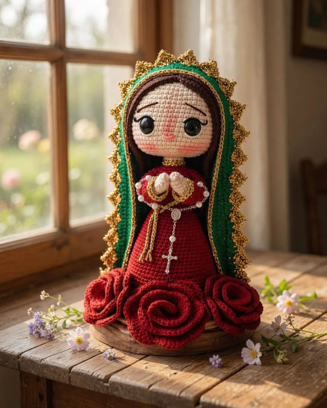 Virgin Mary Crochet Doll – Handmade Catholic Amigurumi Gift