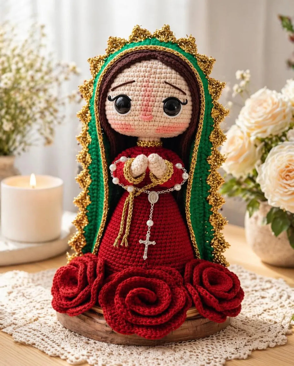 Virgin Mary Crochet Doll – Handmade Catholic Amigurumi Gift