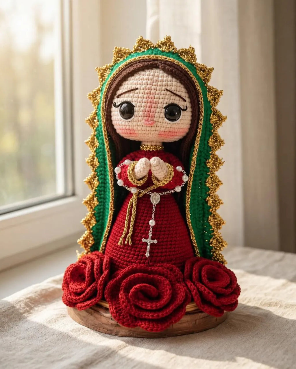 Virgin Mary Crochet Doll – Handmade Catholic Amigurumi Gift
