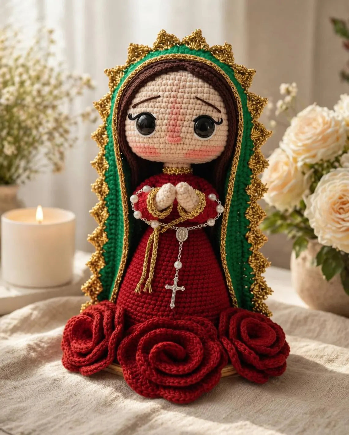 Virgin Mary Crochet Doll – Handmade Catholic Amigurumi Gift