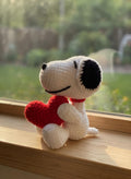 Snoopy Crochet Wedding Couple, Handmade Dog Bride and Groom Plush, Romantic Amigurumi Anniversary Gift, Cute Wedding Decor for Couples