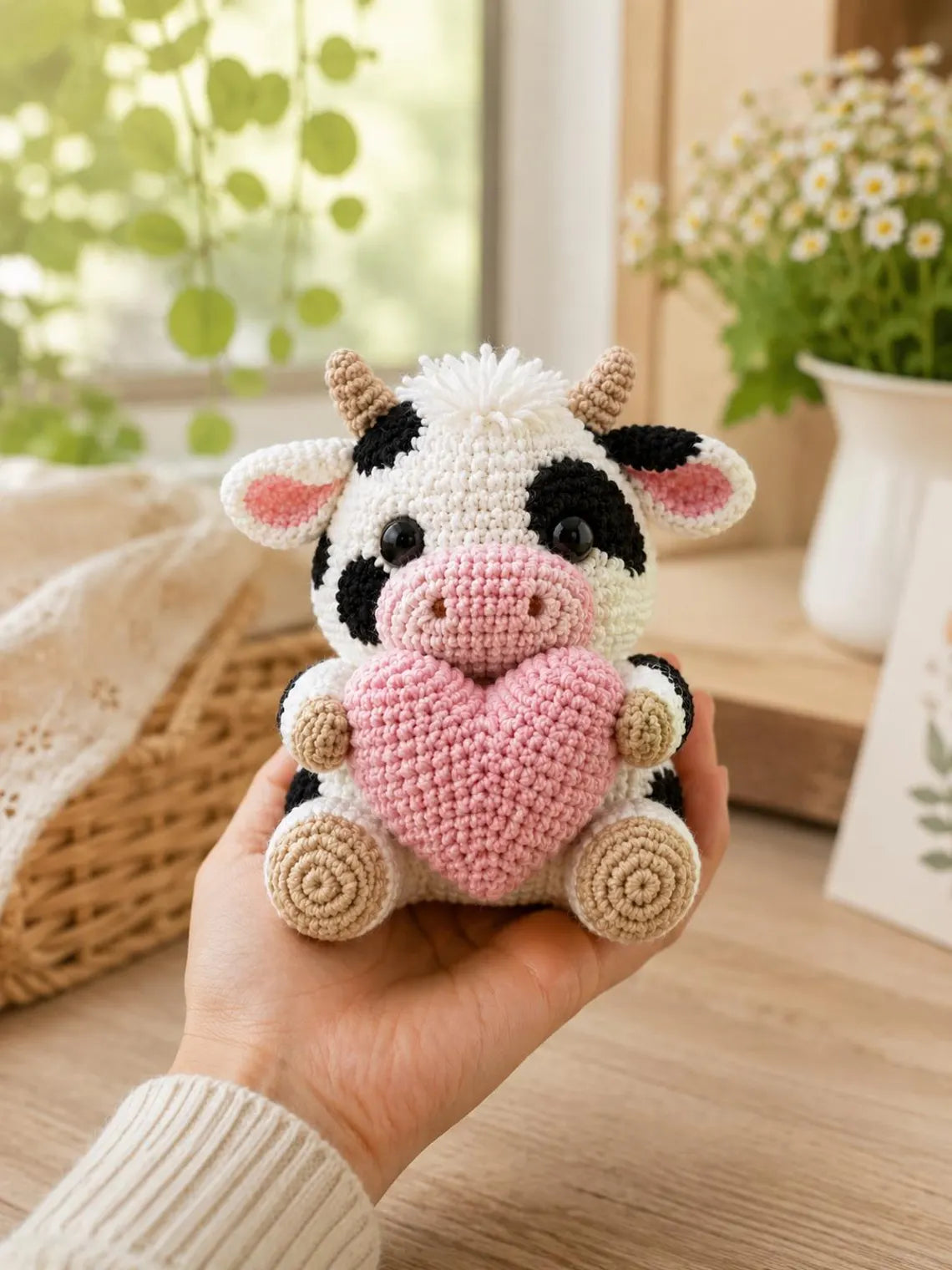 Cow Crochet Plush, Highland Cow Crochet, Crochet Cow Plushie, Amigurumi Cow, Handmade Plush Toy, Cute Cow Gift
