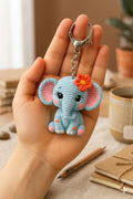 Crochet Elephant Keychain, Handmade Elephant Bag Charm, Elephant Keyring, Baby Elephant Plush Charm, Animal Keychain Gift, Gift for Her