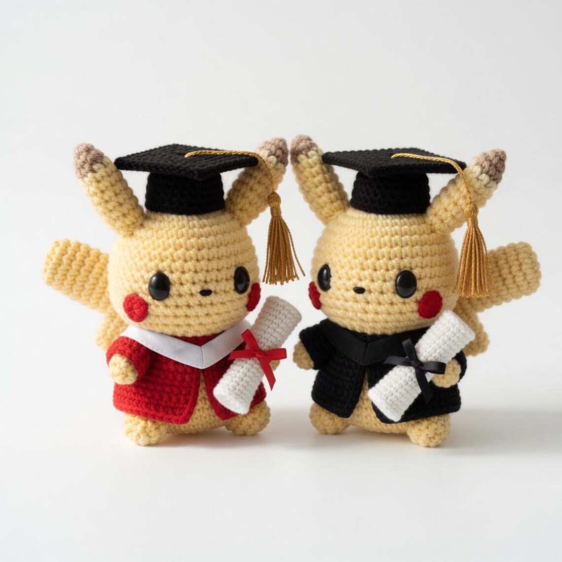 Pika Graduation Crochet Plush, Handmade P0kemon Graduation Gift , Graduation Amigurumi, College Graduate Gift, Graduation Keepsake