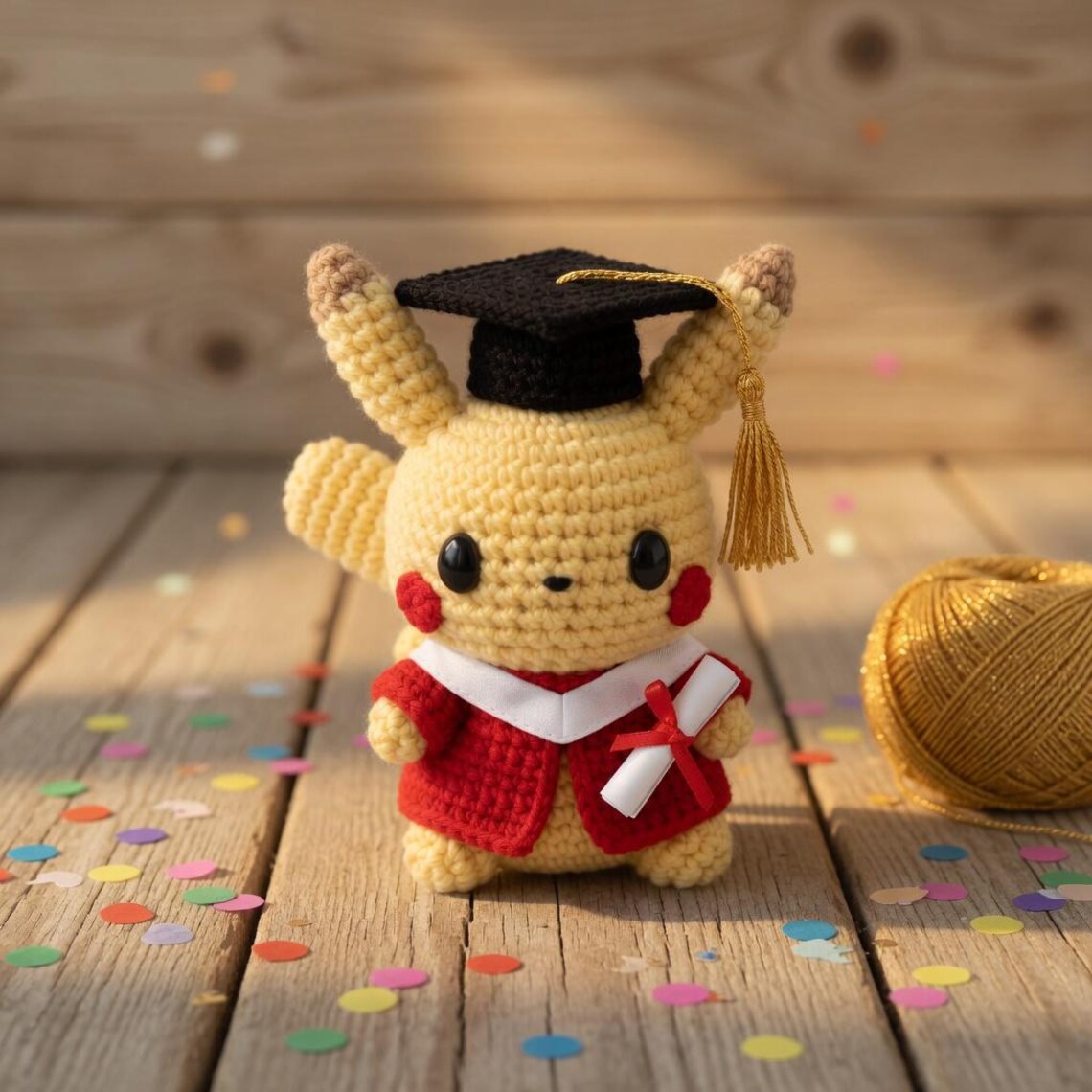 Pika Graduation Crochet Plush, Handmade P0kemon Graduation Gift , Graduation Amigurumi, College Graduate Gift, Graduation Keepsake