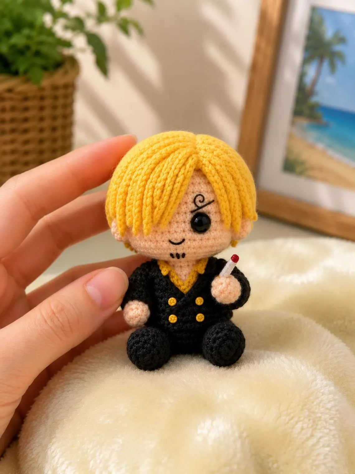 One Piece Crochet Keychain, Luffy Chopper Crochet Plush, Handmade Anime Amigurumi Keychain, Straw Hat Crew Doll
