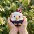 Patriotic Eagle Crochet Plush, American Eagle Amigurumi, July 4th Decor, USA Crochet Bird, Independence Day Gift, Patriotic Stuffed Animal