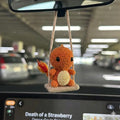 Pokem0n Crochet Car Hanging, Charmander Car Charm, Pokem0n Rearview Mirror Decor, Handmade Crochet Car Accessory, Anime Gift